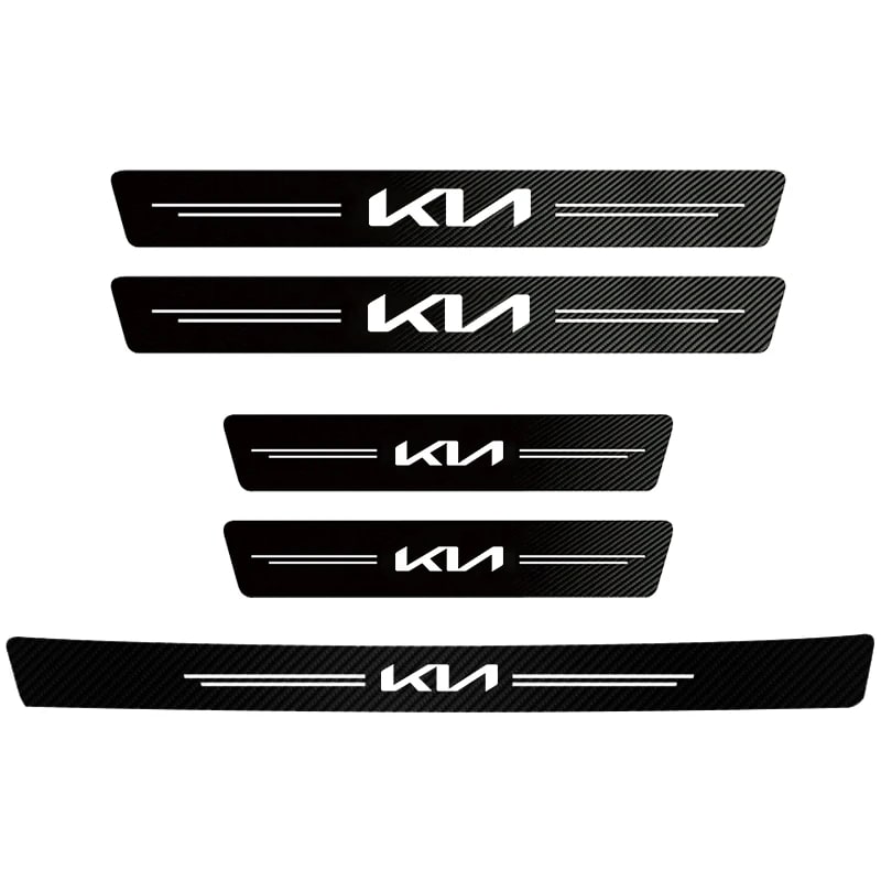 Door Sill Protective Stickers Carbon Fiber Scratch Resistant Kia